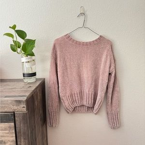 Cynthia Rowley Pullover Sweater Light Pink Chenille Crew Neck